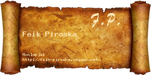 Feik Piroska névjegykártya